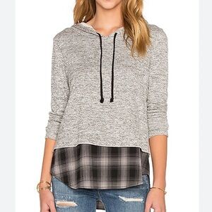 Generation Love Chester Plaid Hoodie in Charcoal XS